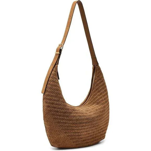 🆕MADEWELL Essentials Curve Suede Woven Shoulder Bag Brown - Picture 4 of 14